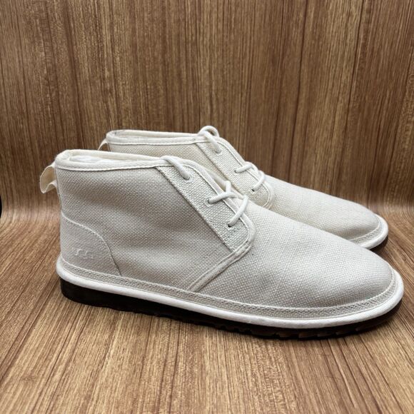 UGG NEUMEL MEN’S NATURAL HEMP PLANT BASED COLLECTION SIZE 13 OFF WHITE BOOTS - Picture 1 of 11
